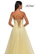 La Femme 32731 Embellished Neckline High Slit Lace-Up Dress