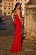 La Femme 32733 Illusion Back Embellished Neckline Dress