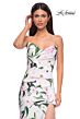 La Femme 32752 Illusion Back Strapless Floral Print Dress