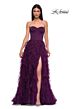 La Femme 32760 Ruffle Skirt Strapless Corset Dress