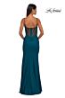 La Femme 32763 Illusion Back Plunging Neck Corset Dress