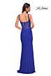La Femme 32763 Illusion Back Plunging Neck Corset Dress