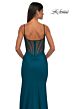 La Femme 32763 Illusion Back Plunging Neck Corset Dress