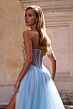 La Femme 32767 Embellished Corset High Slit Strapless Dress