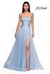La Femme 32767 Embellished Corset High Slit Strapless Dress