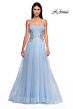 La Femme 32767 Embellished Corset High Slit Strapless Dress