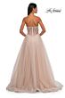 La Femme 32767 Embellished Corset High Slit Strapless Dress