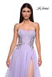 La Femme 32767 Embellished Corset High Slit Strapless Dress