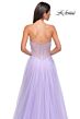 La Femme 32767 Embellished Corset High Slit Strapless Dress