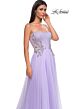 La Femme 32767 Embellished Corset High Slit Strapless Dress