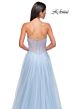 La Femme 32767 Embellished Corset High Slit Strapless Dress