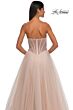 La Femme 32767 Embellished Corset High Slit Strapless Dress