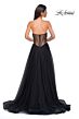 La Femme 32771 Basque Waist Illusion Back Strapless Dress