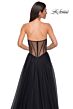 La Femme 32771 Basque Waist Illusion Back Strapless Dress