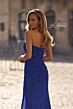 La Femme 32773 High Slit Beaded Lace Strapless Dress