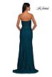 La Femme 32773 High Slit Beaded Lace Strapless Dress