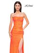 La Femme 32773 High Slit Beaded Lace Strapless Dress