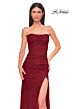 La Femme 32773 High Slit Beaded Lace Strapless Dress