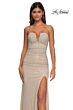 La Femme 32774 Illusion Back Embellished Strapless Dress