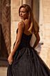 La Femme 32781 Floral Appliques Ruched Corset Dress