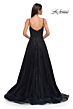 La Femme 32781 Floral Appliques Ruched Corset Dress