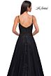 La Femme 32781 Floral Appliques Ruched Corset Dress