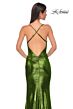 La Femme 32782 Criss Cross Back Cowl Neck Metallic Dress