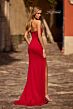 La Femme 32784 High Slit Notched Neckline Strapless Dress
