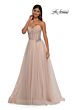 La Femme 32789 Embellished Waist Ruched Corset Dress