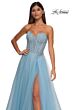 La Femme 32789 Embellished Waist Ruched Corset Dress