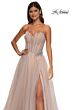 La Femme 32789 Embellished Waist Ruched Corset Dress