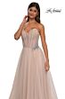 La Femme 32789 Embellished Waist Ruched Corset Dress