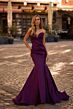 La Femme 32791 Illusion Back Strapless Trumpet-Style Dress