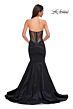 La Femme 32791 Illusion Back Strapless Trumpet-Style Dress