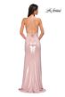 La Femme 32793 Empire Waist Rhinestone Top Lace-Up Dress