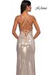 La Femme 32793 Empire Waist Rhinestone Top Lace-Up Dress