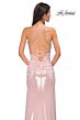 La Femme 32793 Empire Waist Rhinestone Top Lace-Up Dress