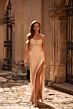 La Femme 32794 Side Slit Illusion Back Strapless Dress