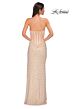 La Femme 32794 Side Slit Illusion Back Strapless Dress