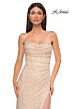 La Femme 32794 Side Slit Illusion Back Strapless Dress