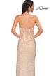 La Femme 32794 Side Slit Illusion Back Strapless Dress