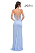 La Femme 32799 Embellished Slit Strapless Lace-Up Dress