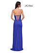 La Femme 32799 Embellished Slit Strapless Lace-Up Dress