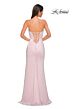 La Femme 32799 Embellished Slit Strapless Lace-Up Dress