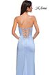 La Femme 32799 Embellished Slit Strapless Lace-Up Dress