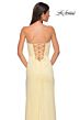 La Femme 32799 Embellished Slit Strapless Lace-Up Dress
