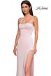 La Femme 32799 Embellished Slit Strapless Lace-Up Dress