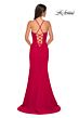 La Femme 32802 Sweetheart Neckline High Slit Lace-Up Dress