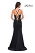 La Femme 32802 Sweetheart Neckline High Slit Lace-Up Dress