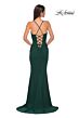 La Femme 32802 Sweetheart Neckline High Slit Lace-Up Dress